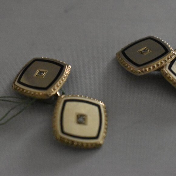 Gorgeous 14K White Gold Cufflinks – Diamonds – Jeweler’s Tag - $3,000 – Vintage - Picture 6 of 10
